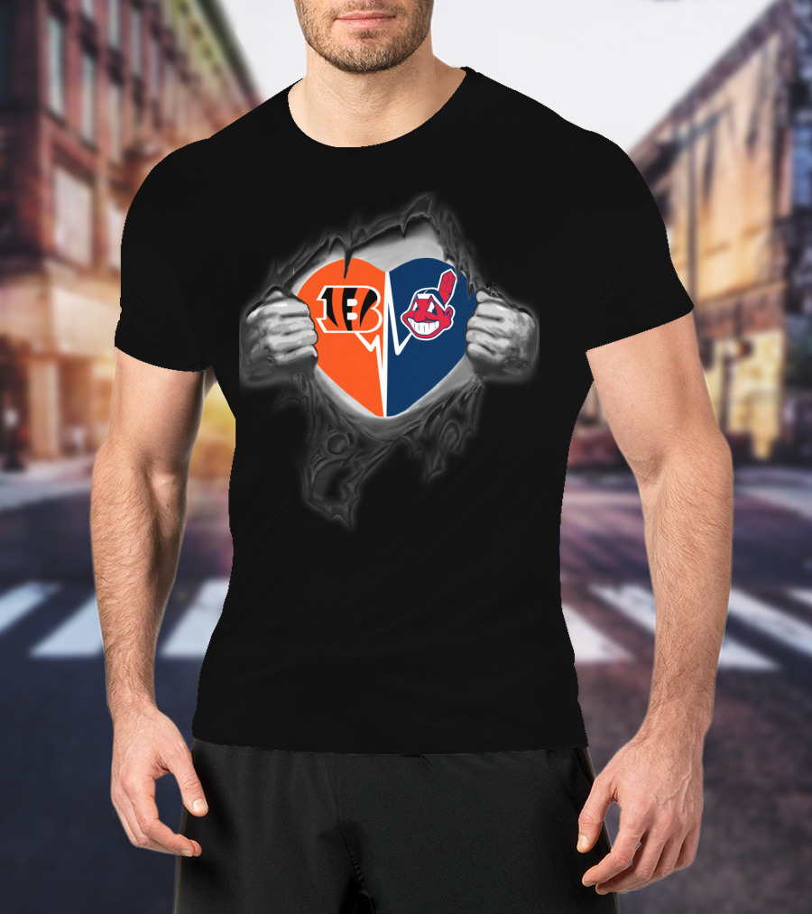 Bengals Chiefs Logo Heart T-Shirt