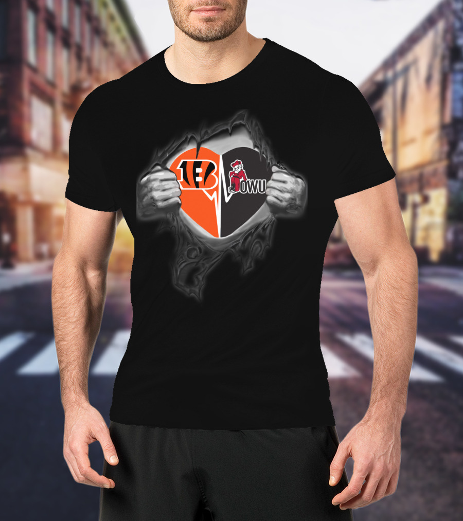 Bengals Owu Ohio Wesleyan Battling Bishops Heart T-Shirt