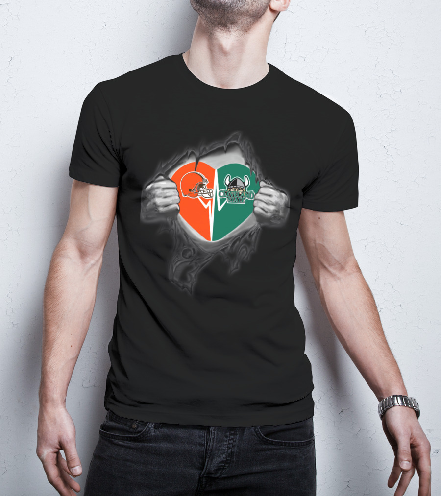 Cleveland Browns Cleveland State Vikings Heart Of The City T-Shirt