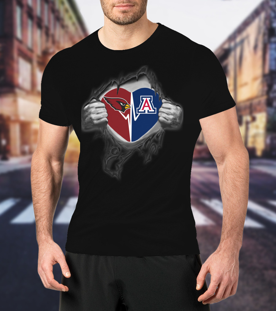 Cardinals Arizona Wildcats Heart T-Shirt
