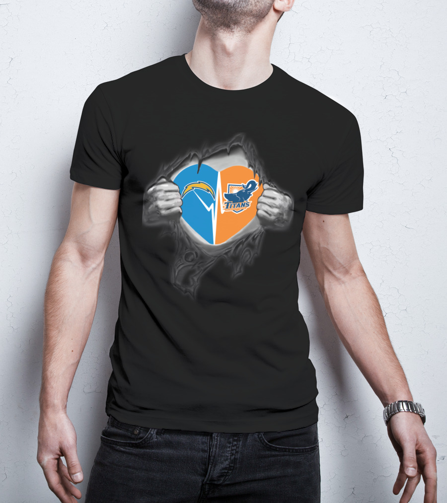 Chargers Titans Heart T-Shirt