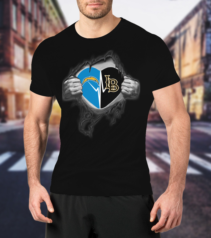 Chargers Long Beach Lb Heart Symbol T-Shirt