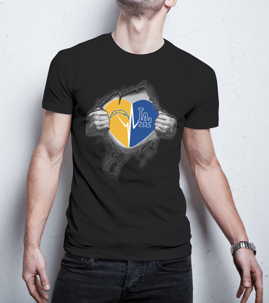 Chargers Los Angeles Dodgers Heart T-Shirt