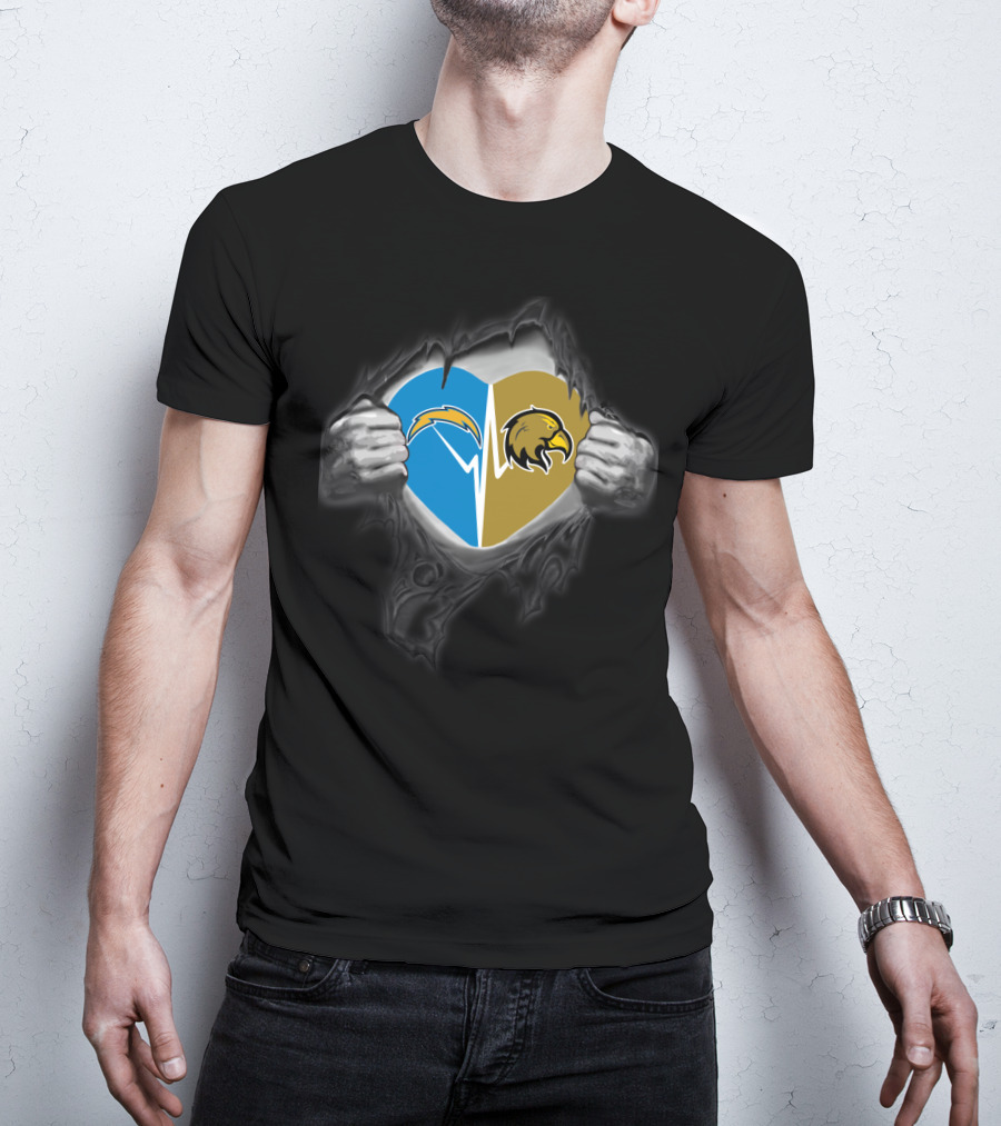 Los Angeles Chargers Golden Eagles Heart T-Shirt