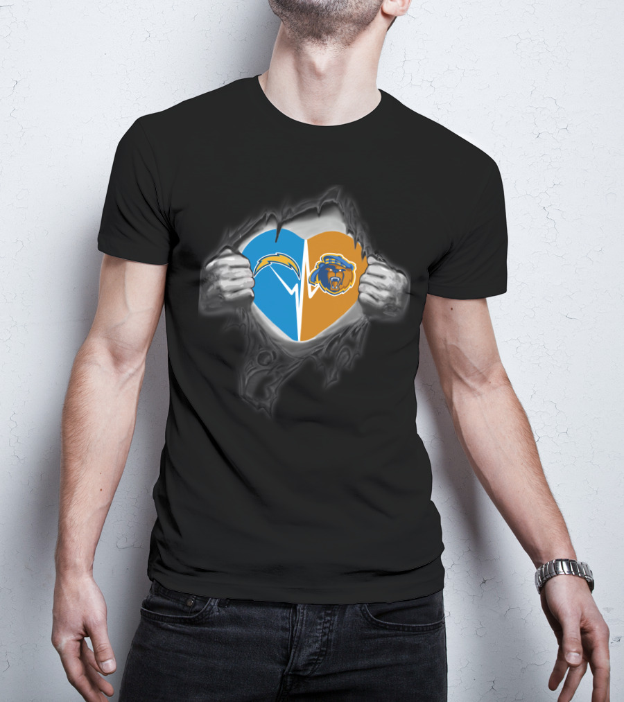Chargers Logo Uc Riverside Highlanders Heart T-Shirt