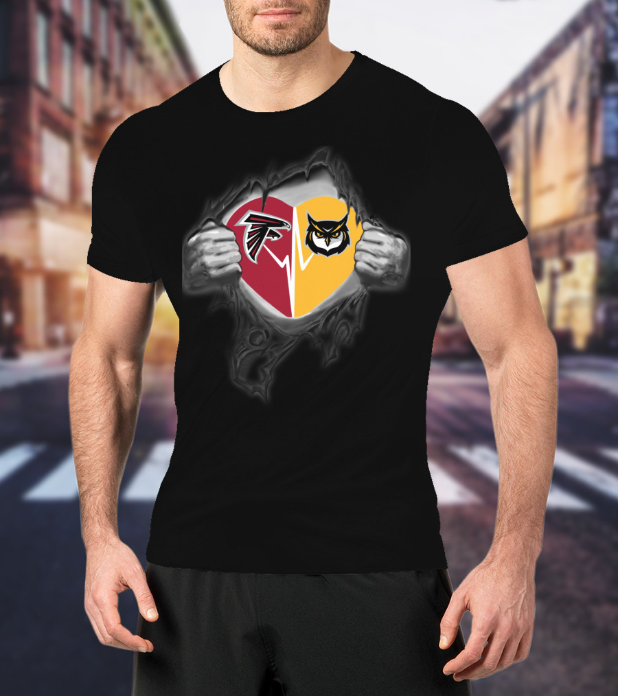 Falcons Kennesaw St Owls Heart T-Shirt