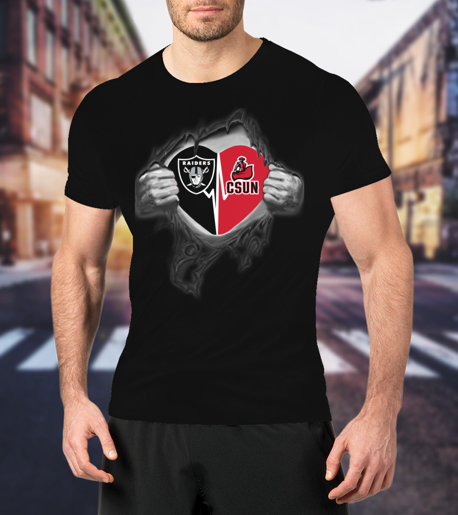 Raiders Csun Matadors Logo Rip T-Shirt