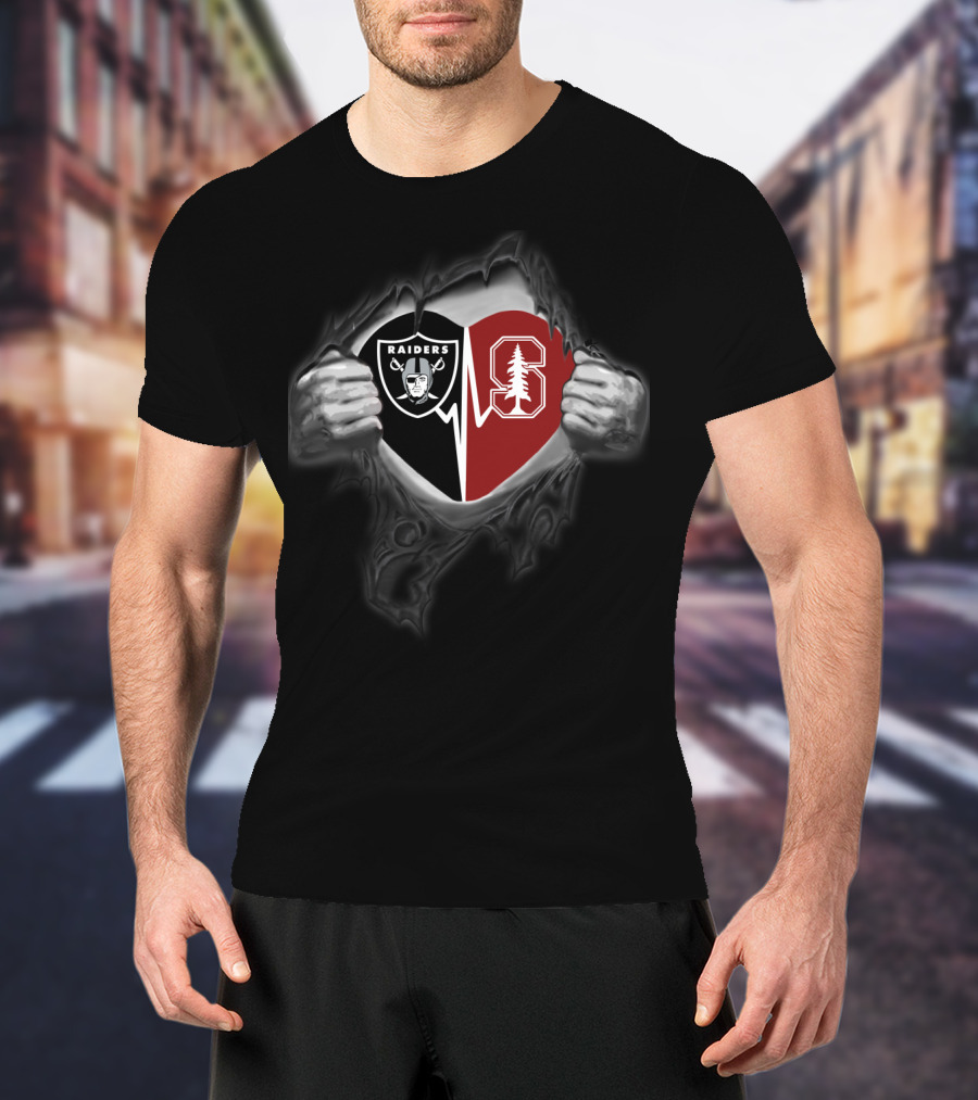 Raiders Stanford Cardinal Heart T-Shirt