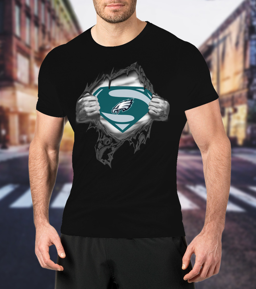Philadelphia Eagles Logo Superman Style 36 Fan T-Shirt