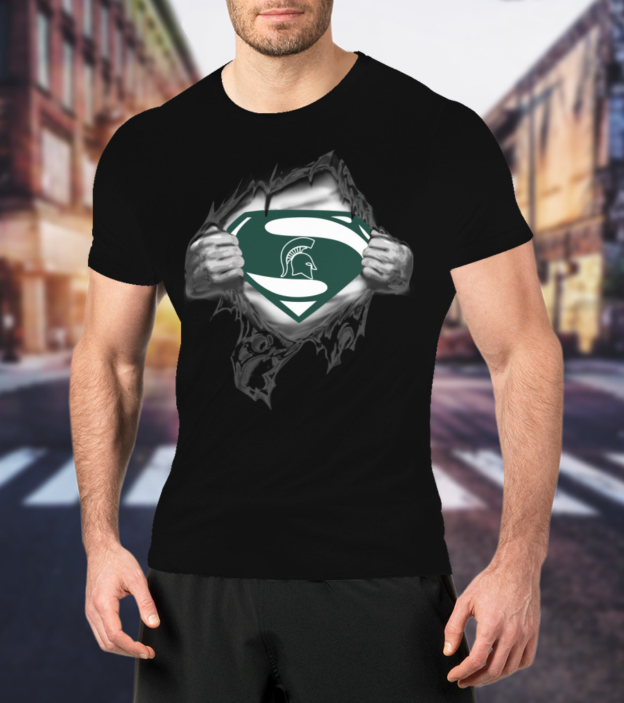 Michigan State Spartans Super Spartan Logo Peel T-Shirt