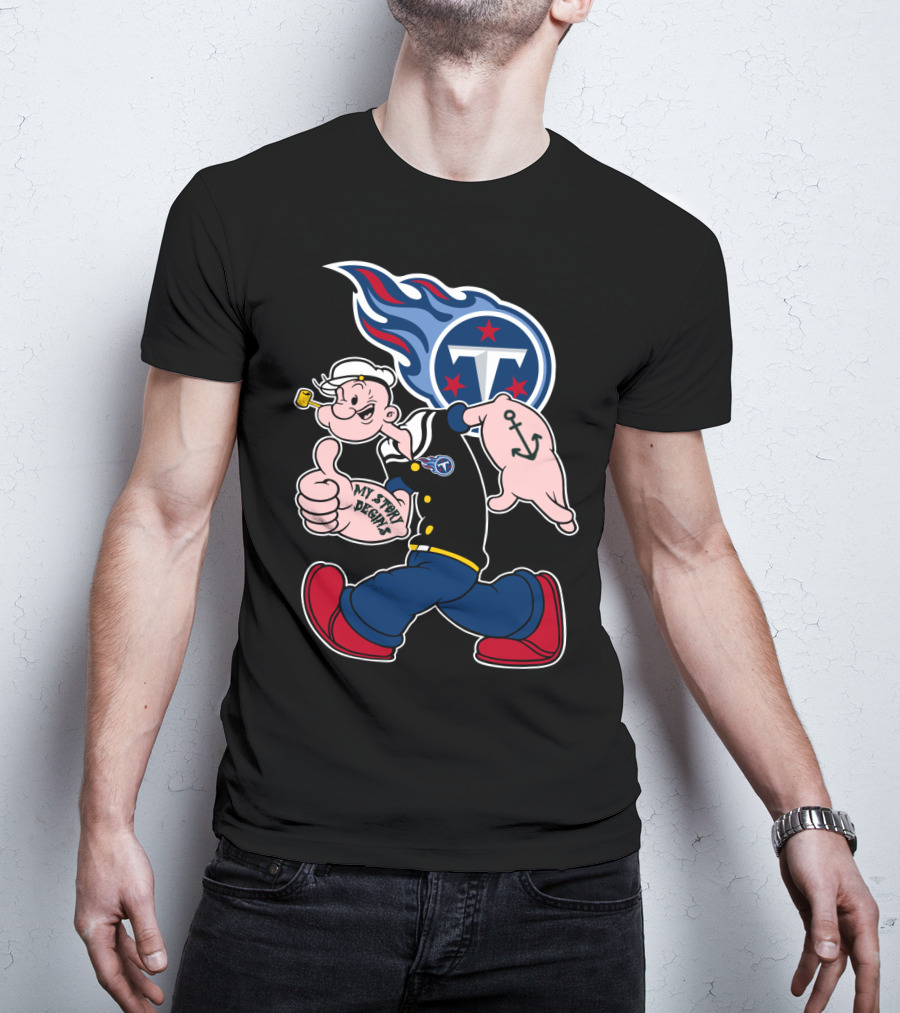 My Story Begins Tennessee Titans Popeye Football T-Shirt
