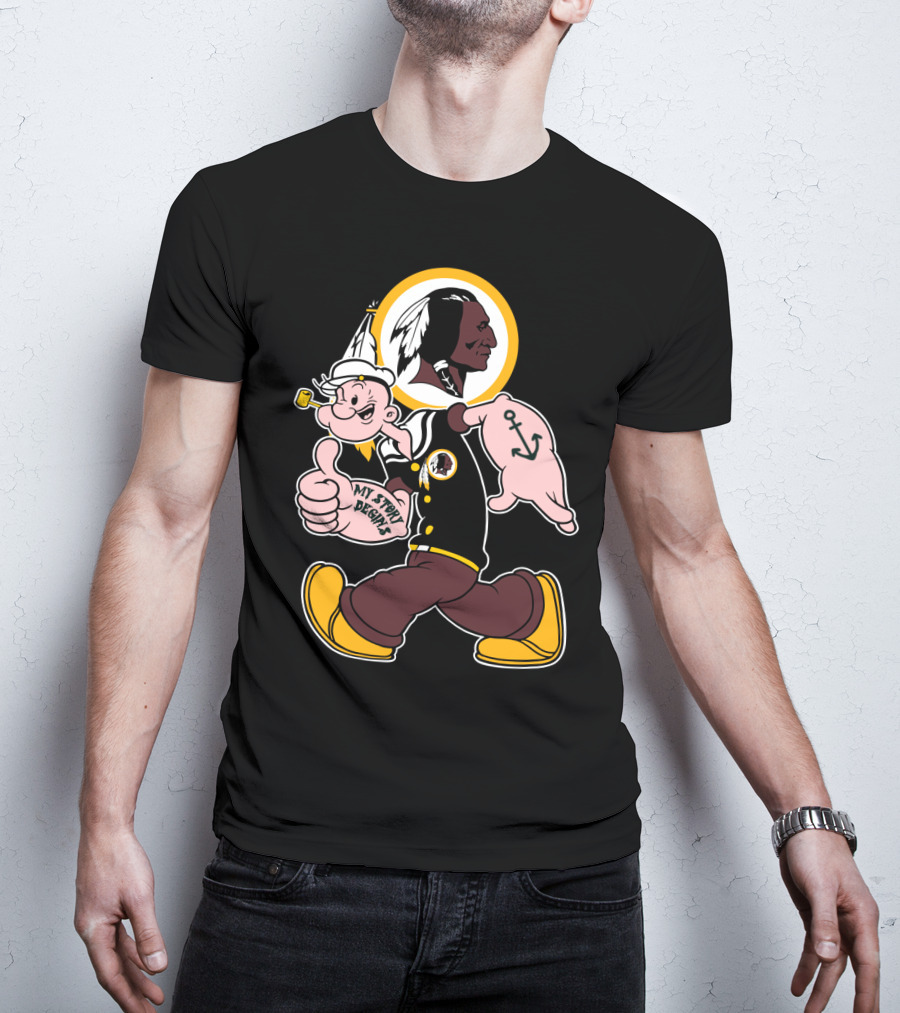 Popeye My Story Begins Washington Redskins Football T-Shirt