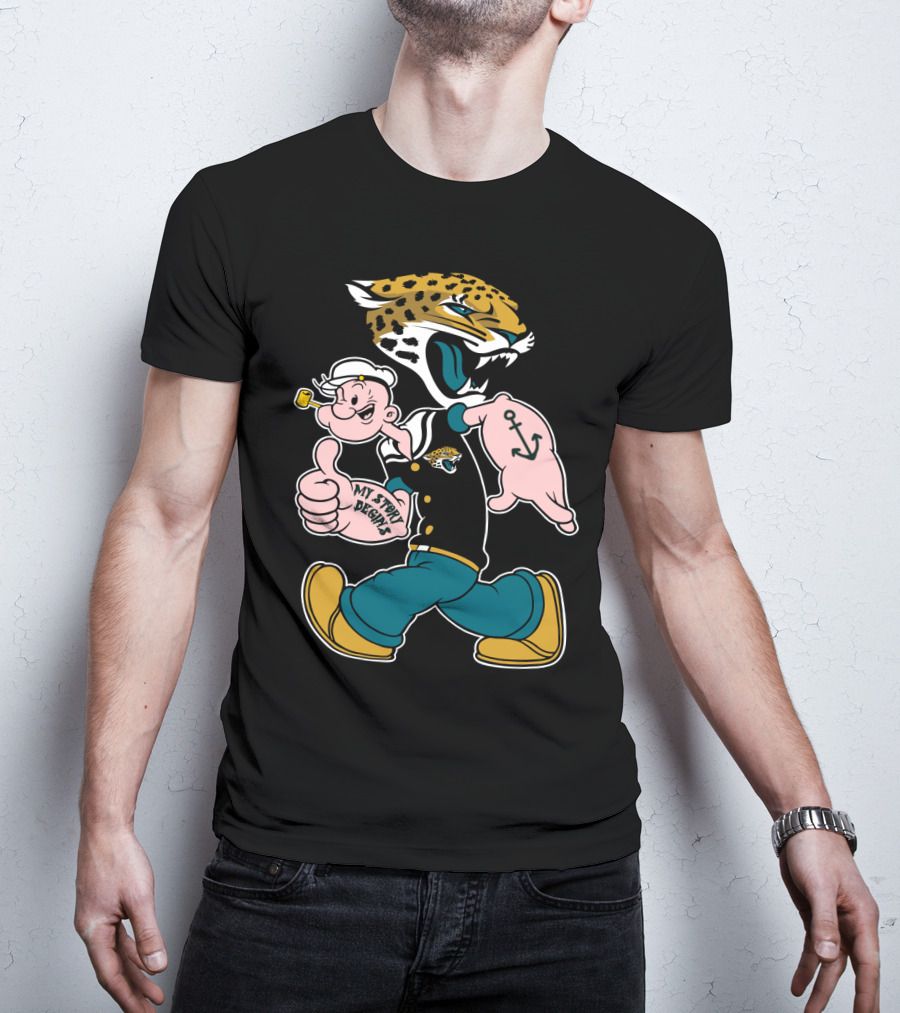 My Story Designs Jacksonville Jaguars Popeye Anchor T-Shirt