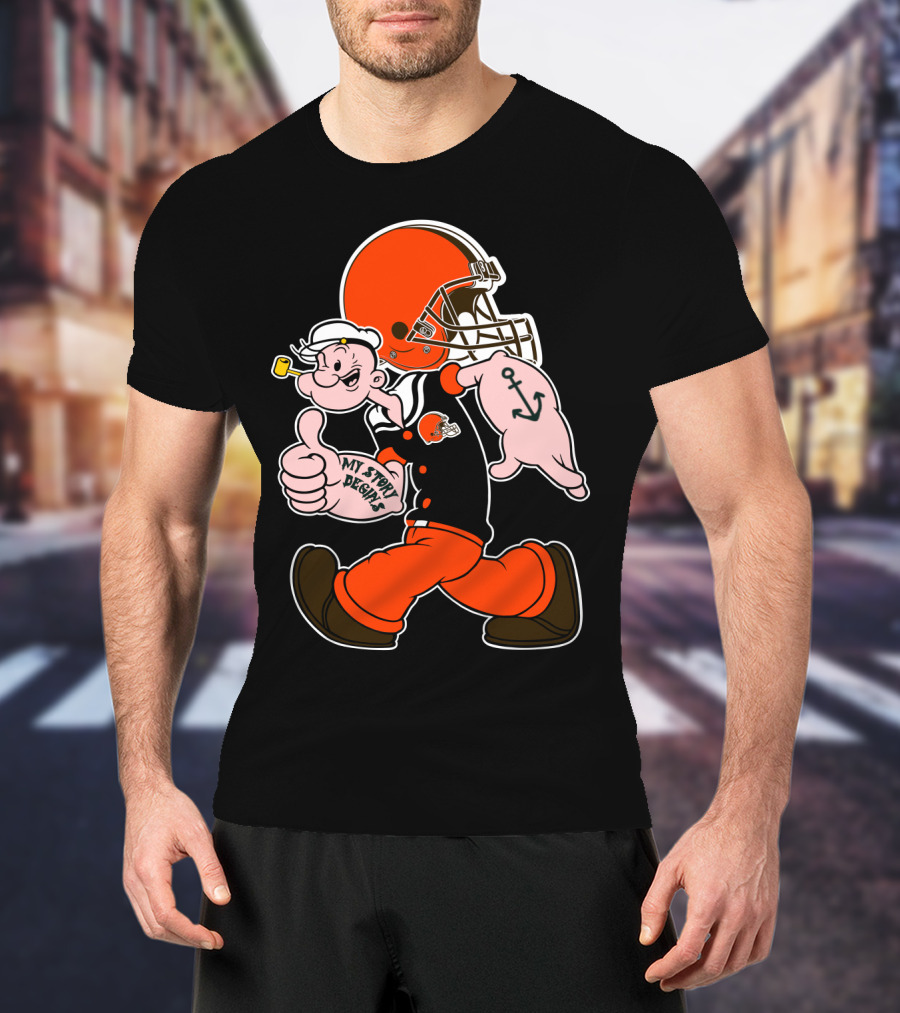 Popeye Cleveland Browns Cartoon Character T-Shirt