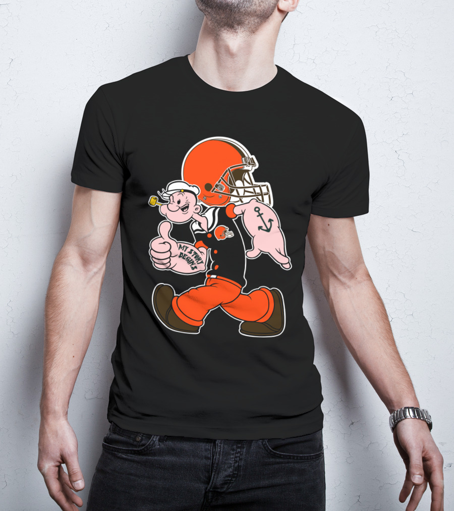 Popeye Cleveland Browns Cartoon Character T-Shirt