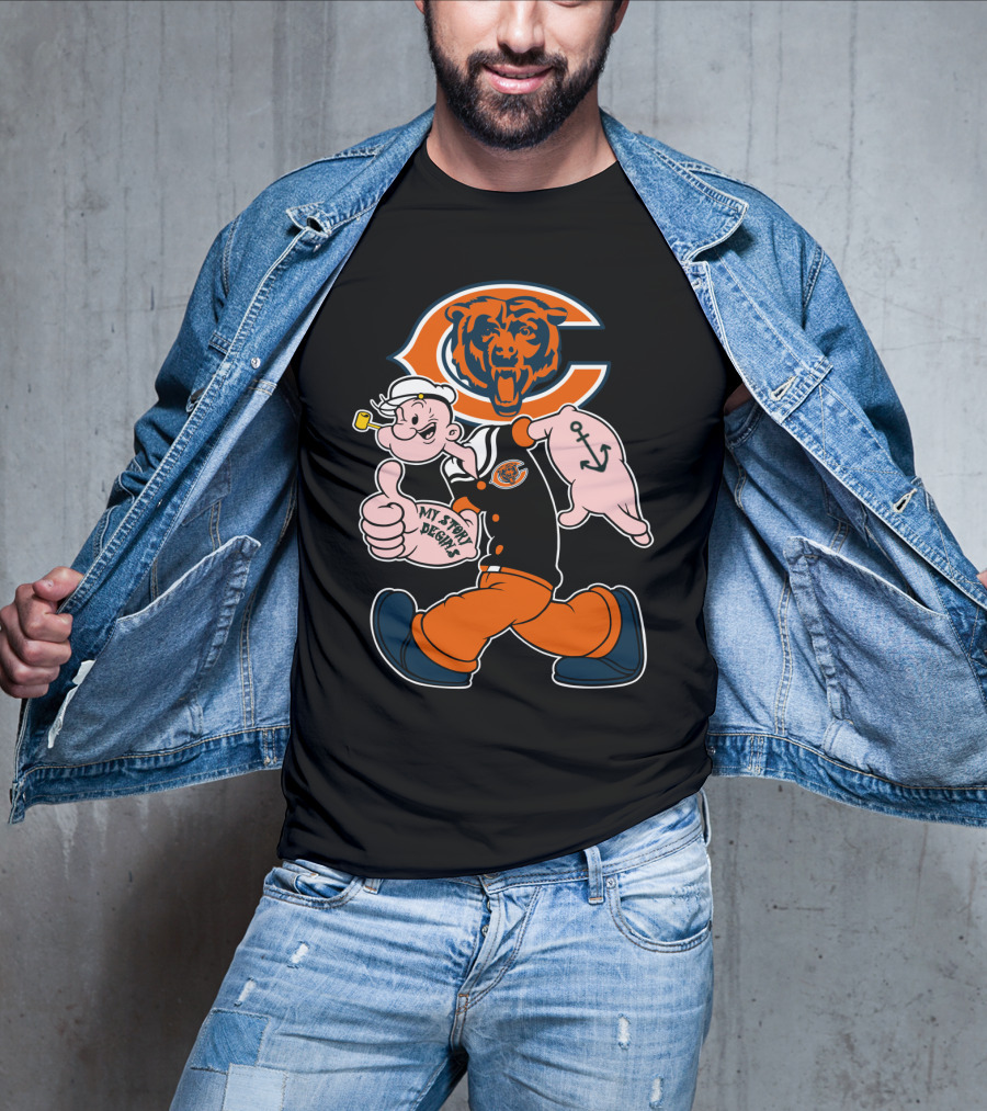 Chicago Bears My Story Begins Popeye T-Shirt
