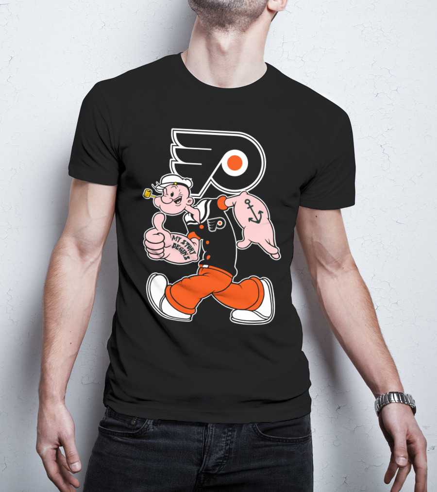 Popeye Thumbs Up 71 Philadelphia Flyers My Story Begins T-Shirt