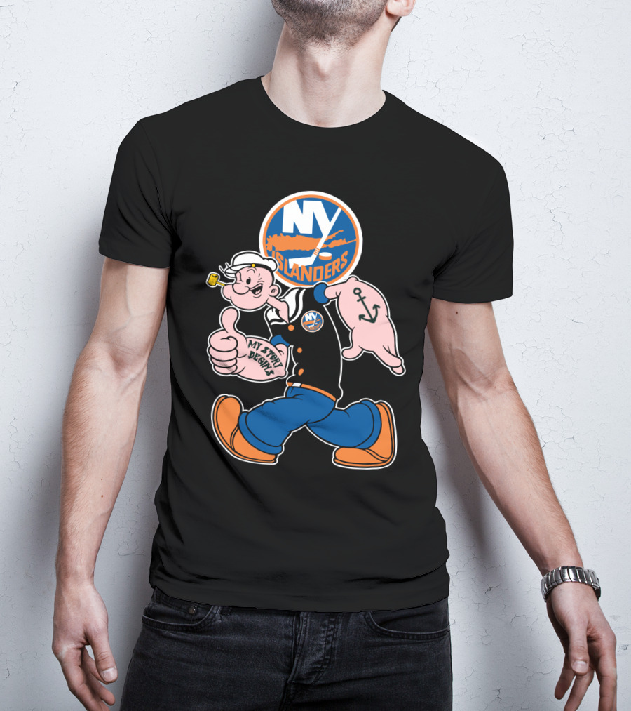 Ny Islanders Popeye Thumbs Up Anchor Tattoo My Sport Designs T-Shirt