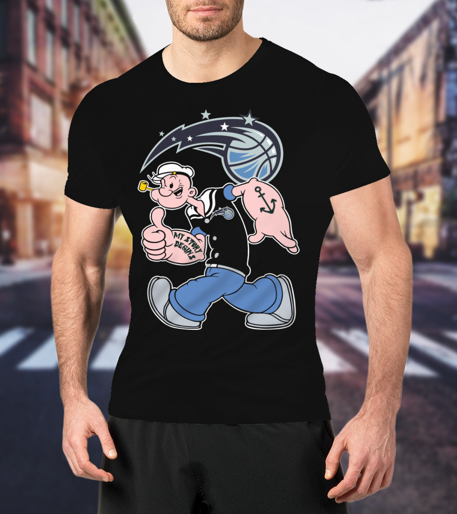 Orlando Magic Popeye My Story Begins Basketball Anchor T-Shirt