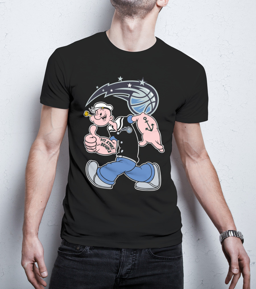 Orlando Magic Popeye My Story Begins Basketball Anchor T-Shirt