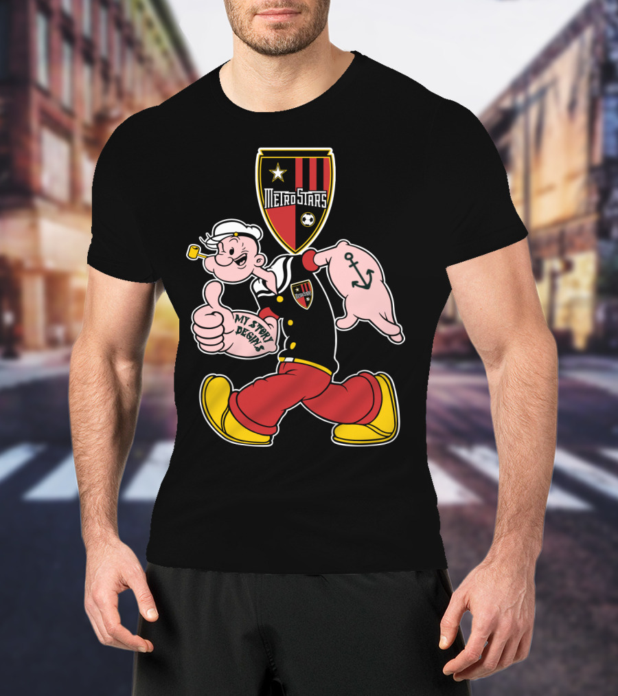 Metrostars My Story Begins Popeye Anchor Soccer T-Shirt