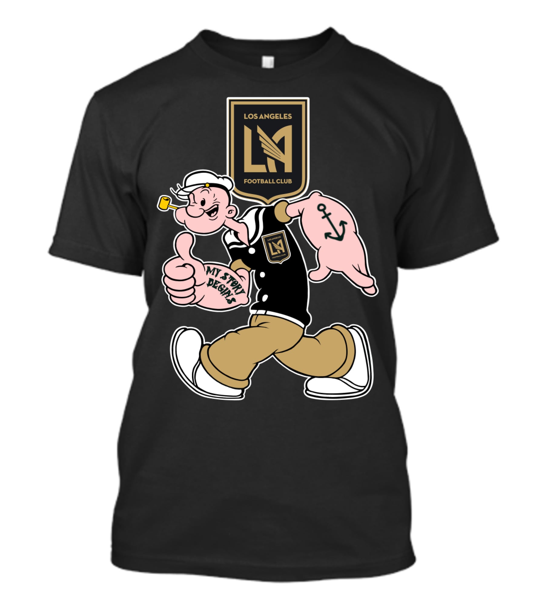 Los Angeles Football Club Popeye My Story Designs T-Shirt