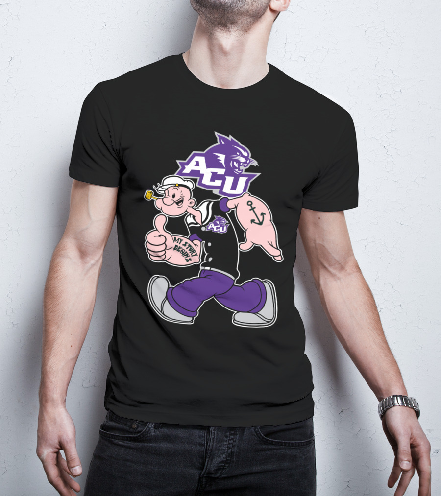 Acu Wildcats Popeye My Story Begins Anchor Tattoo T-Shirt