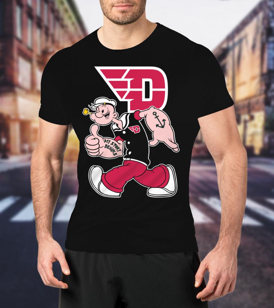Dayton Flyers 176 Popeye Thumbs Up T-Shirt