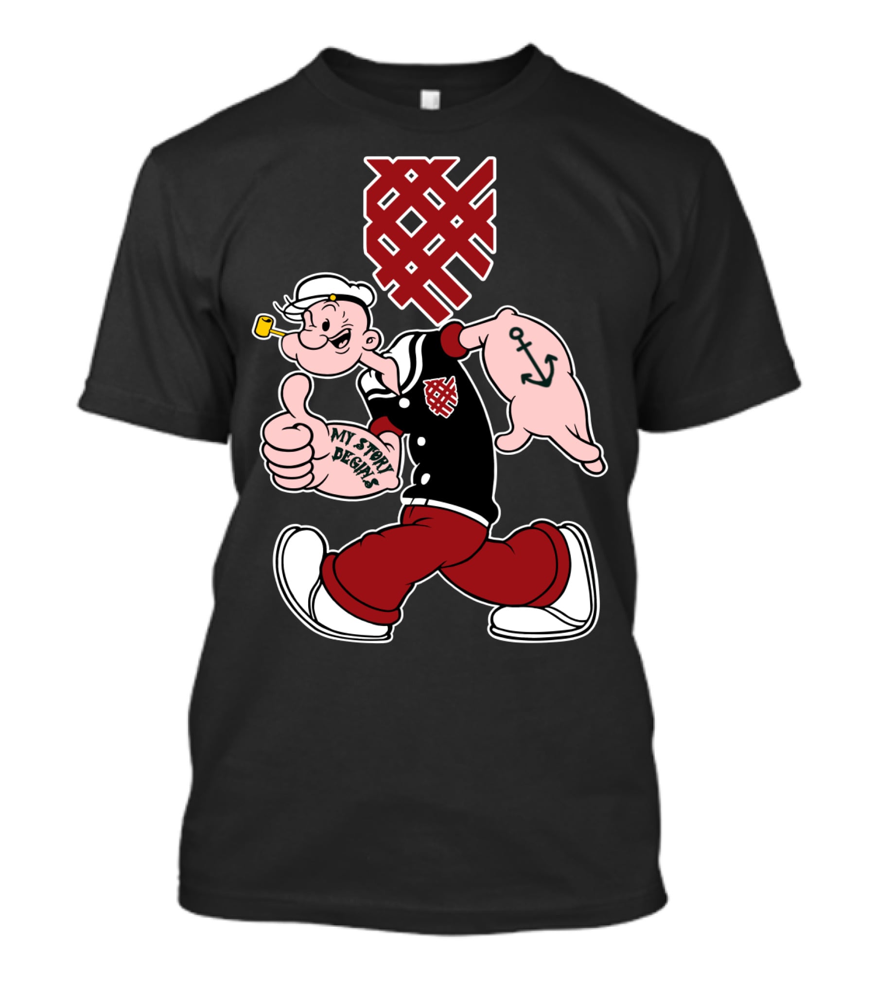Macalester My Story Begins Sailor Anchor Tattoo T-Shirt