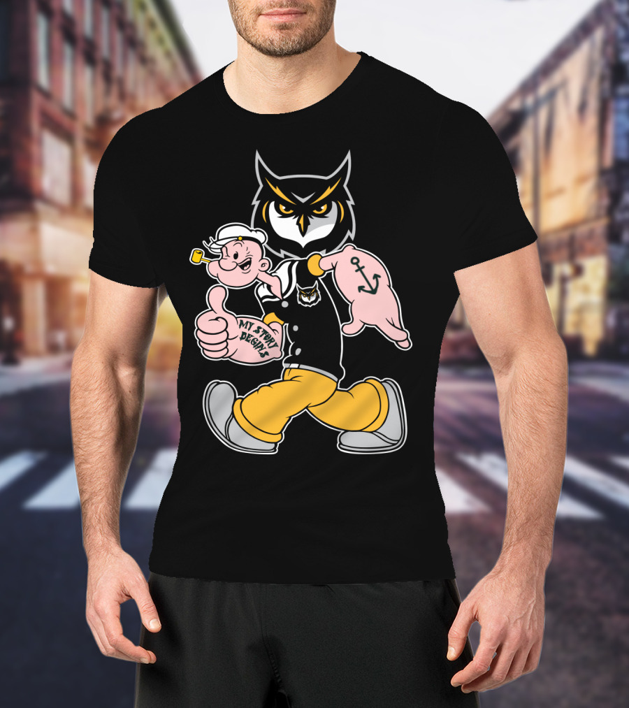 Kennesaw St Owls My Story Designs Popeye Anchor T-Shirt