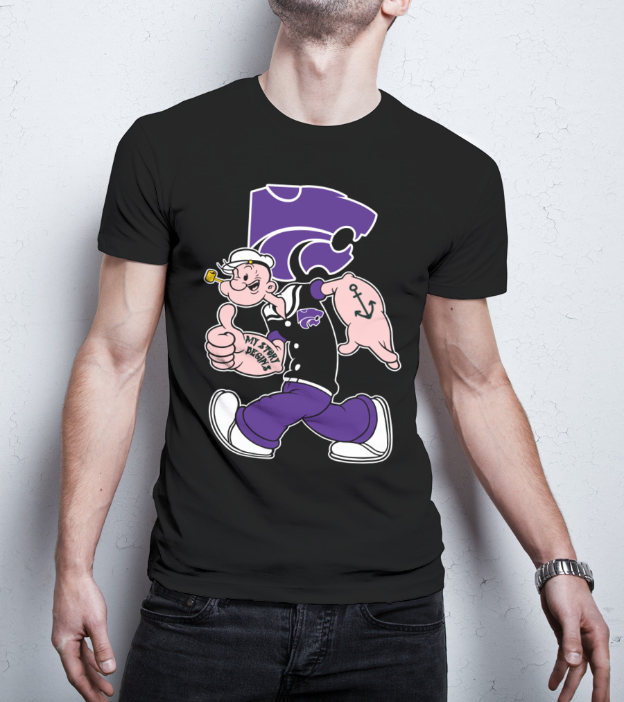 My Story Designs Kansas State Wildcats Popeye Anchor T-Shirt