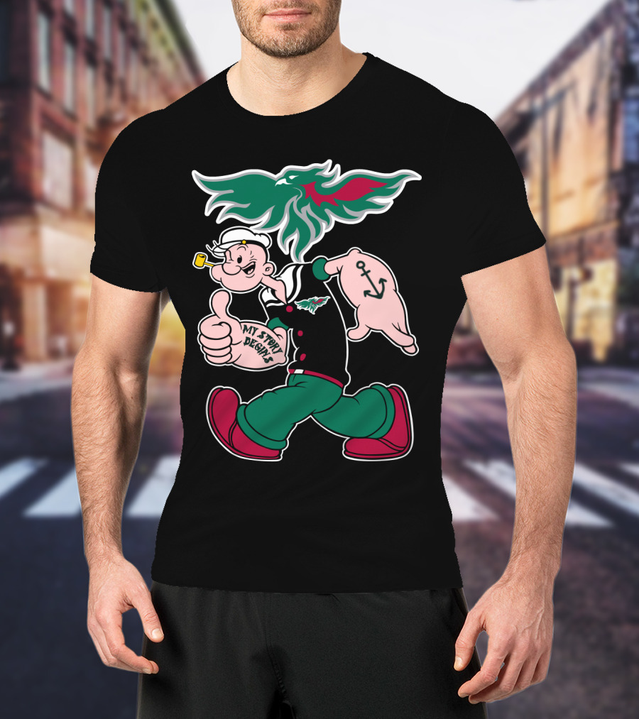 Green Bay Phoenix My Story Begins Popeye Anchor T-Shirt