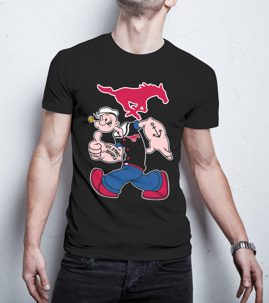 Smu Mustangs Popeye My Story Begins T-Shirt