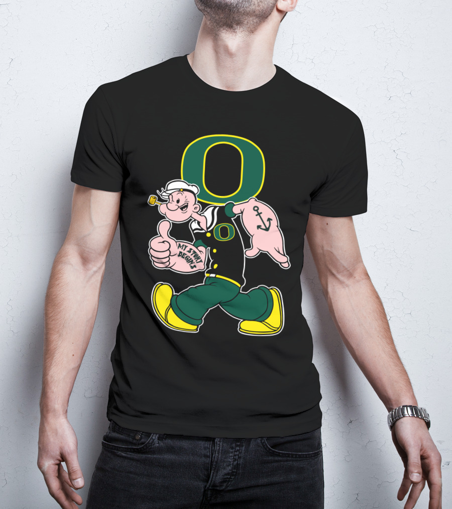 Popeye Style Oregon Ducks O Logo 302 My Story Begins T-Shirt