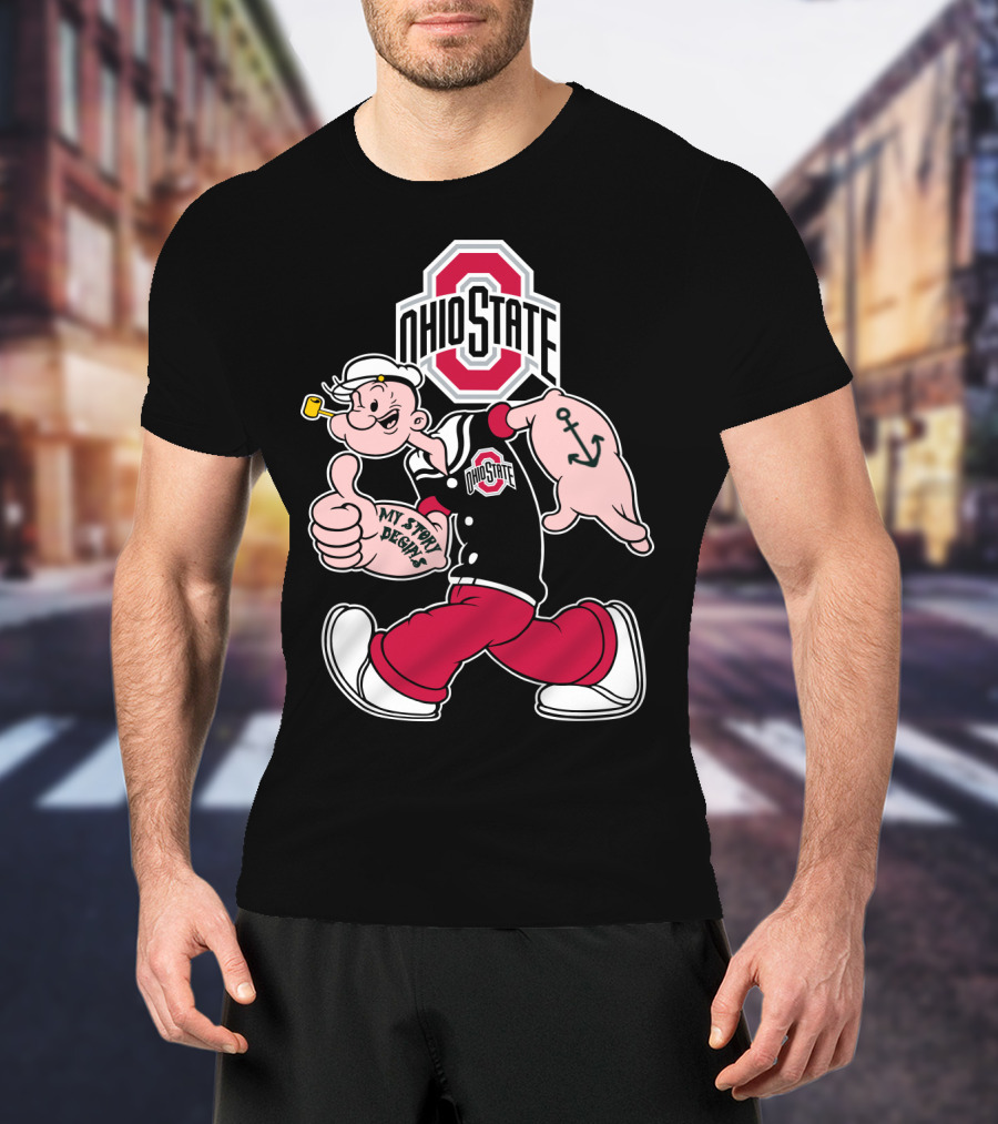 Ohio State Buckeyes Vintage Cartoon Sailor Character T-Shirt