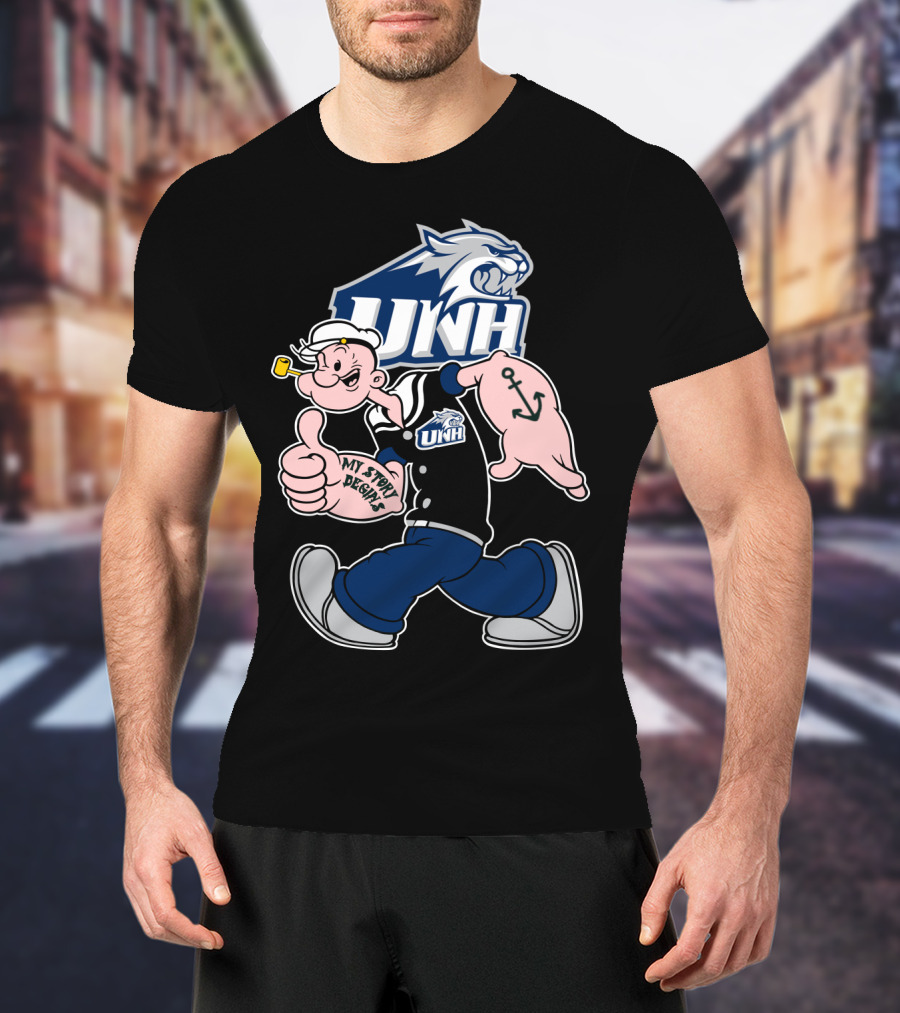 Unh Wildcats Popeye My Story Begins T-Shirt