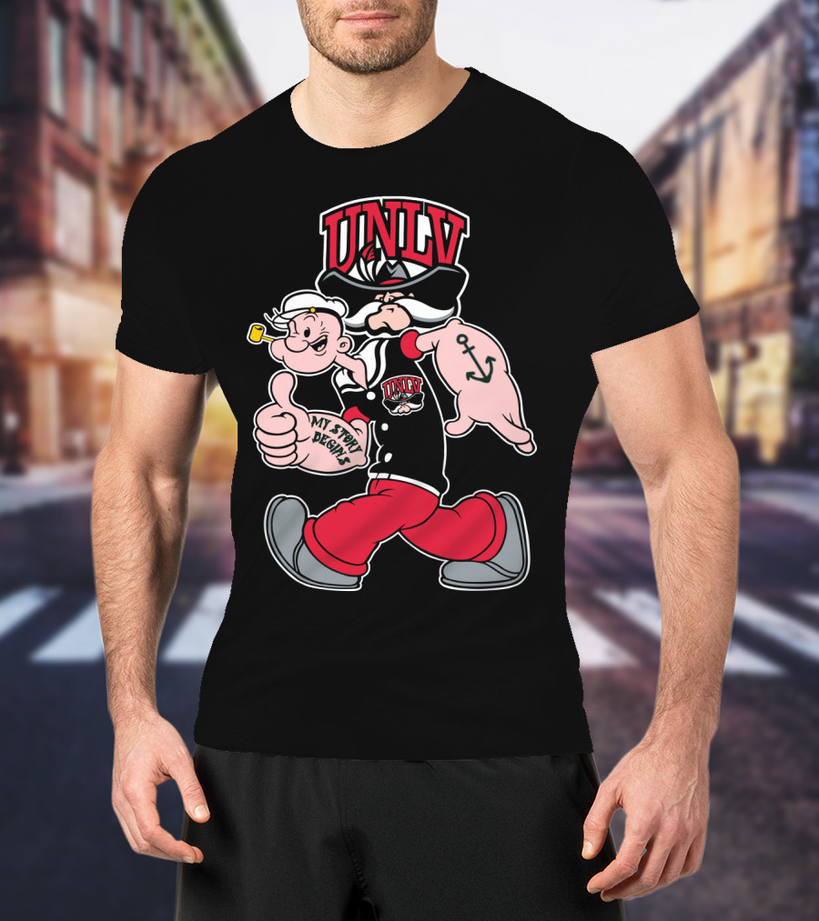 Unlv Rebels Victory March With Popeye And Hey Reb Mashup 368 T-Shirt