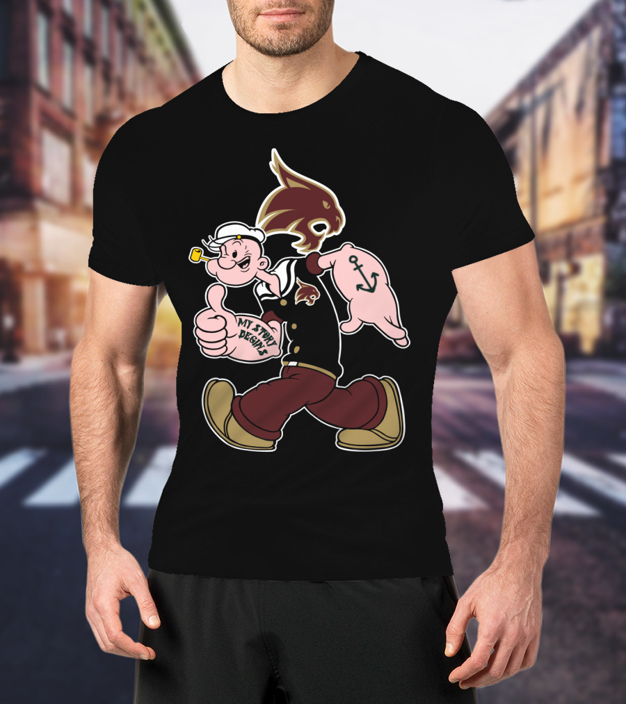 Texas State Bobcats My Story Begins 384 Retro Sailor Character T-Shirt
