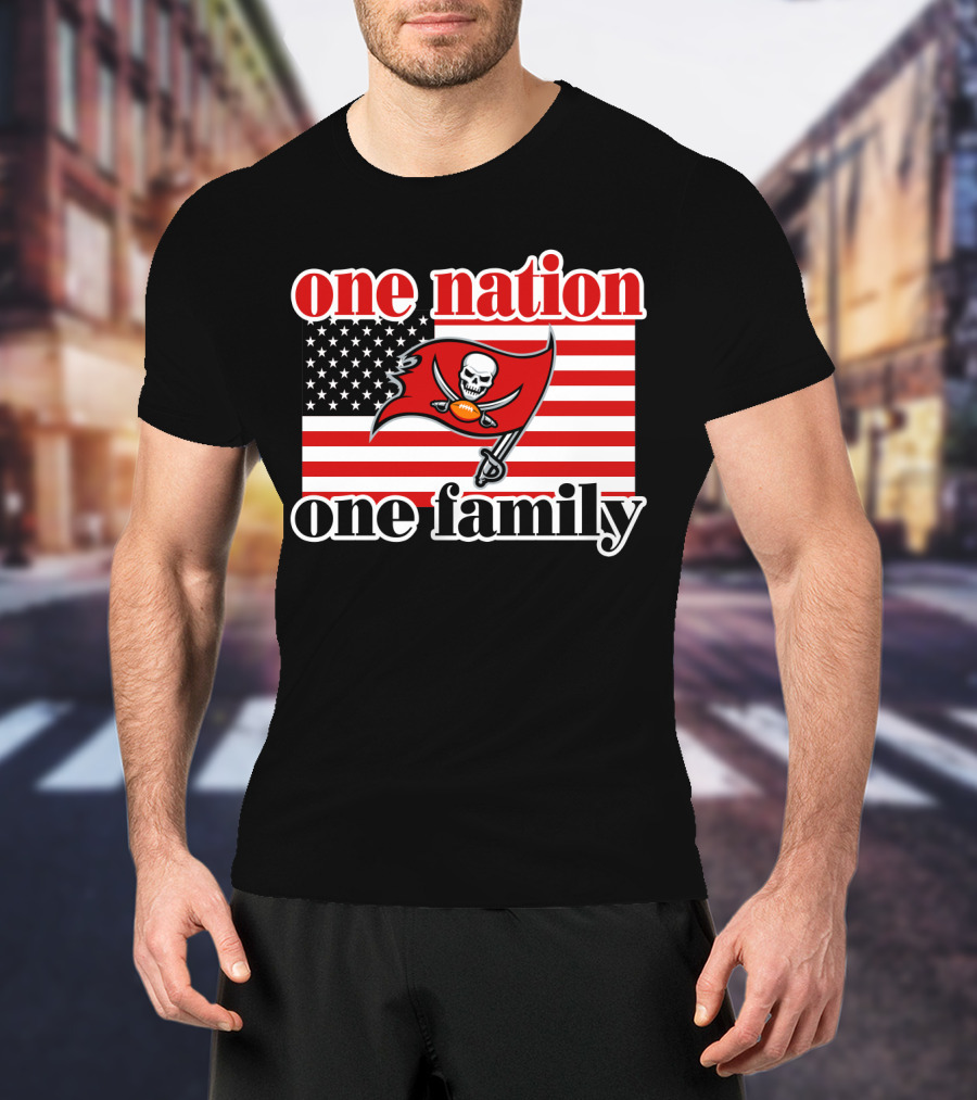 One Nation One Family Tampa Bay Buccaneers American Flag T-Shirt