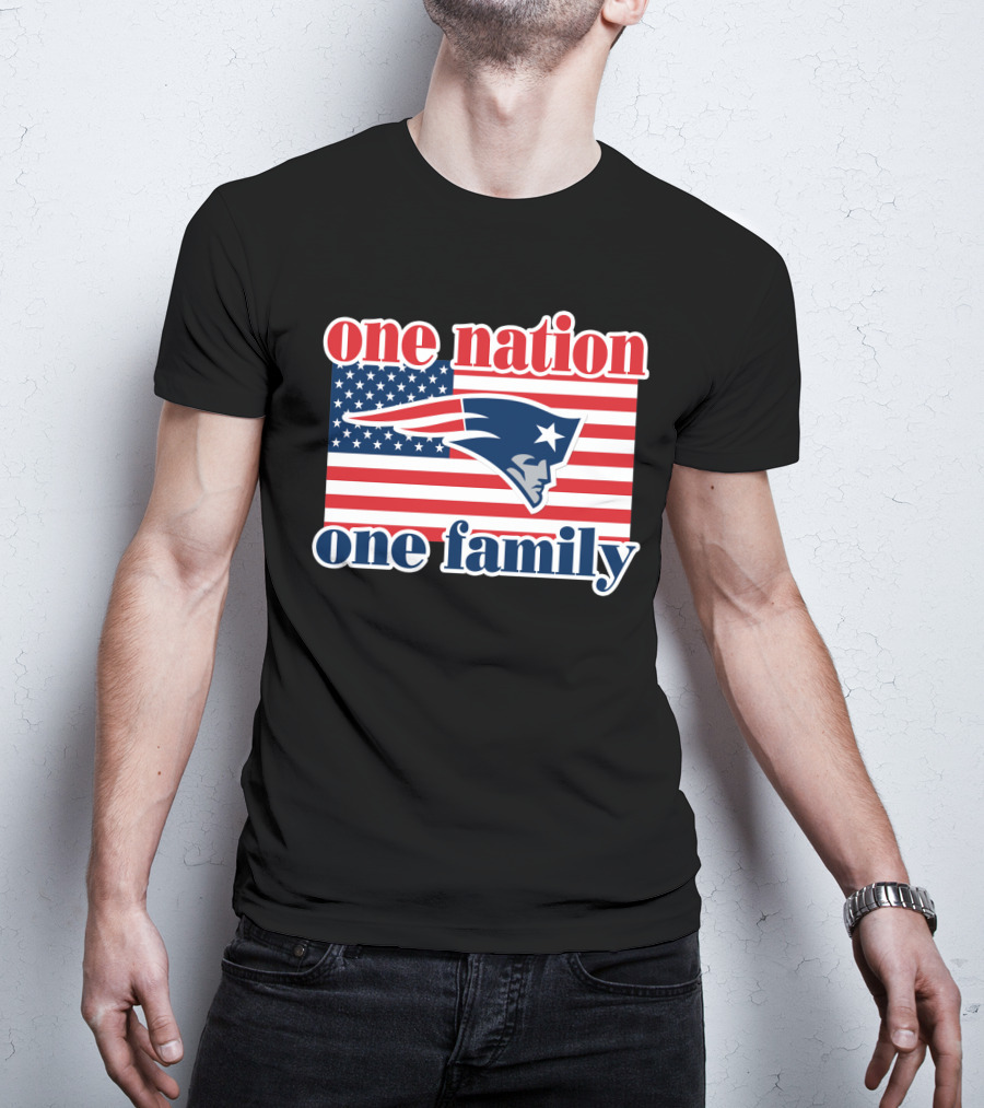 One Nation One Family New England Patriots Flag T-Shirt