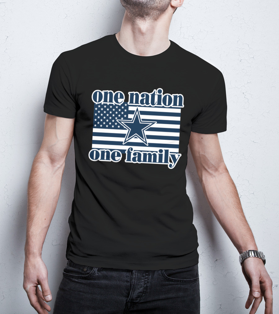 One Nation One Family Dallas Cowboys 24 American Flag Star T-Shirt