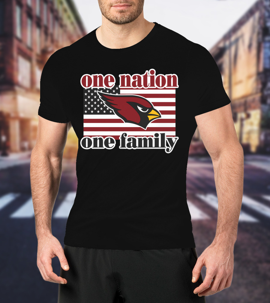 One Nation One Family Arizona Cardinals Flag T-Shirt