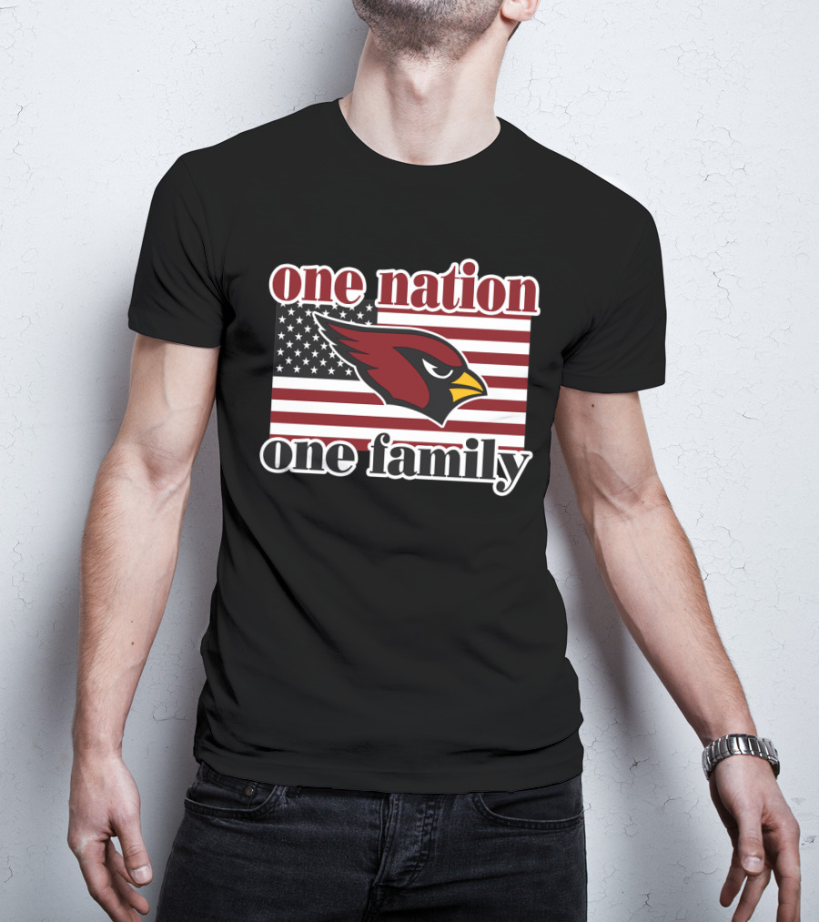 One Nation One Family Arizona Cardinals Flag T-Shirt