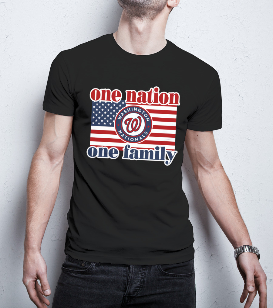 One Nation One Family Washington Nationals Usa Flag T-Shirt