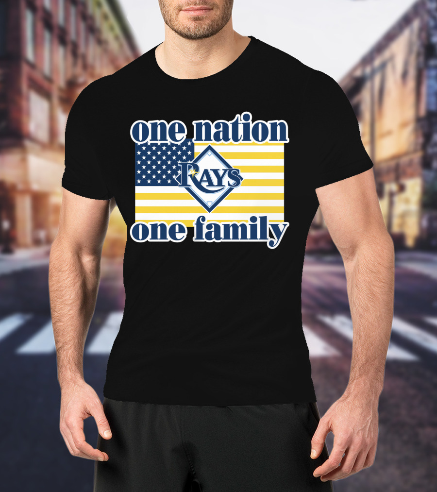 One Nation One Family Tampa Bay Rays American Flag T-Shirt