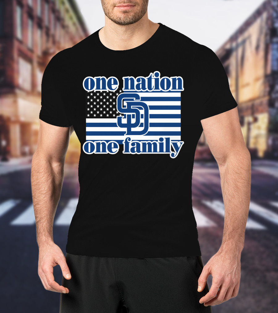 San Diego Padres One Nation One Family Usa Flag T-Shirt