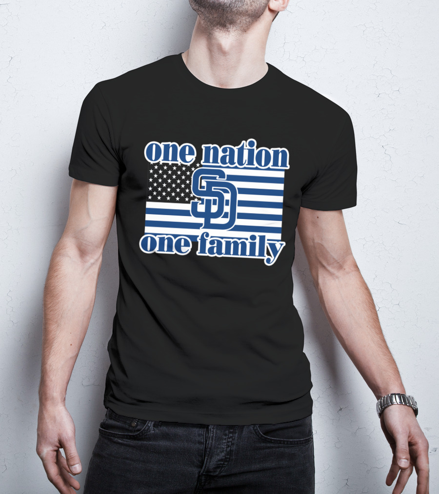 San Diego Padres One Nation One Family Usa Flag T-Shirt