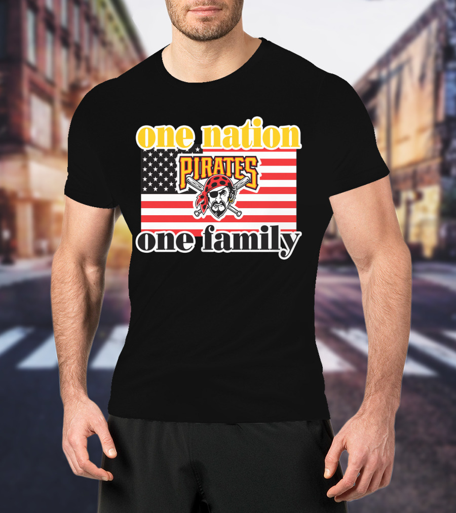 One Nation One Family Pirates Flag T-Shirt