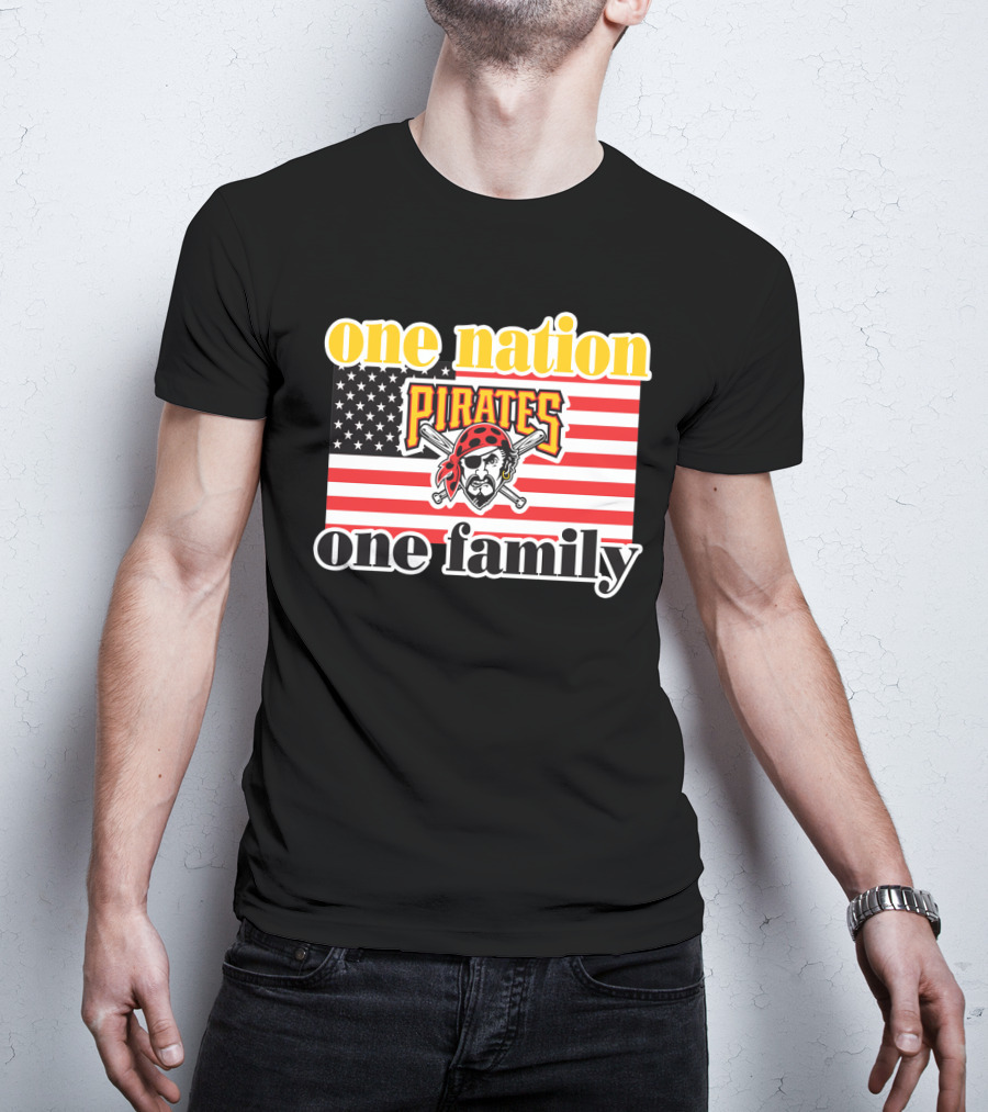 One Nation One Family Pirates Flag T-Shirt