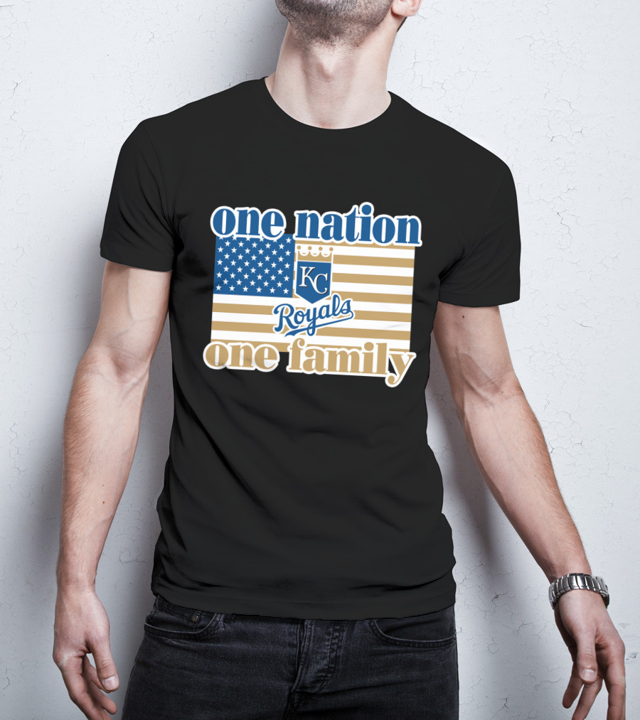 One Nation One Family Kc Royals American Flag T-Shirt